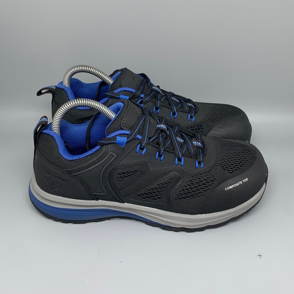 Herman Survivors Black/Blue Composite Toe Work Shoes WMHS42AC001‎ Women's Sz 7.5